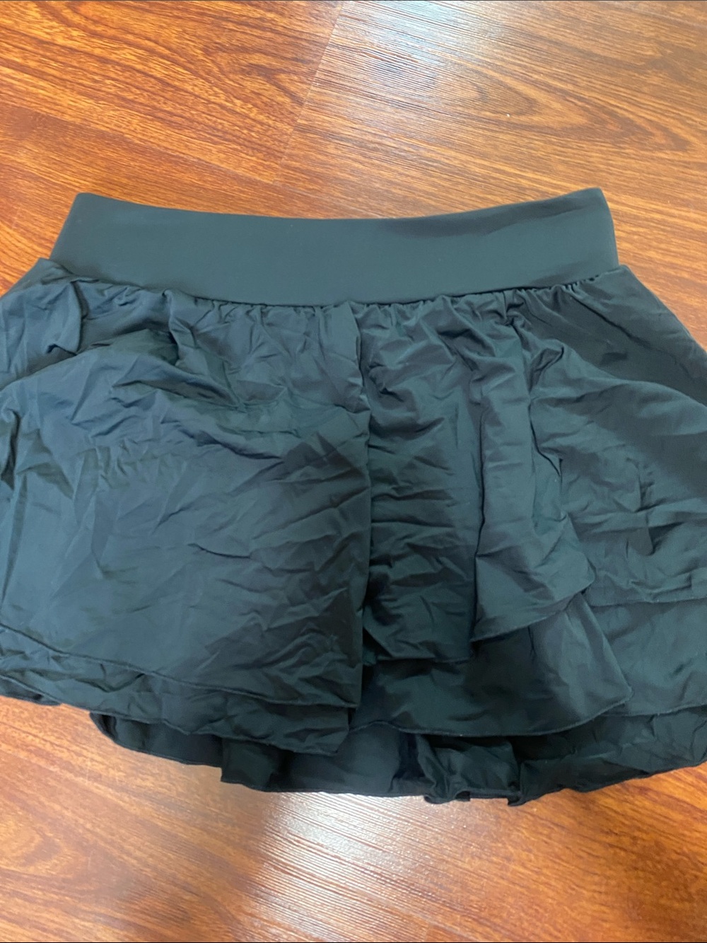 Black Layered Skirted Athletic Shorts